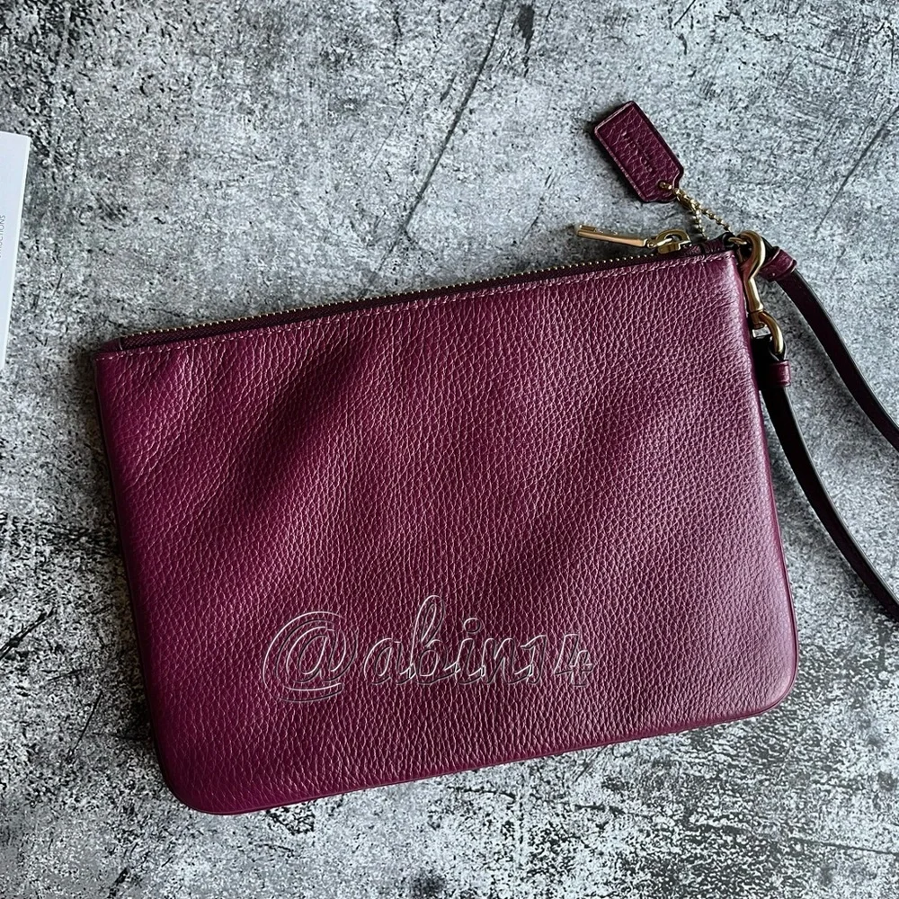 NWT Coach Leather Wristlet Pouch Clutch - Picture 3 of 6